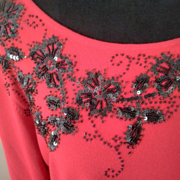 Jones New York Red & Black Sweater | Size 1X - Picture 4 of 6